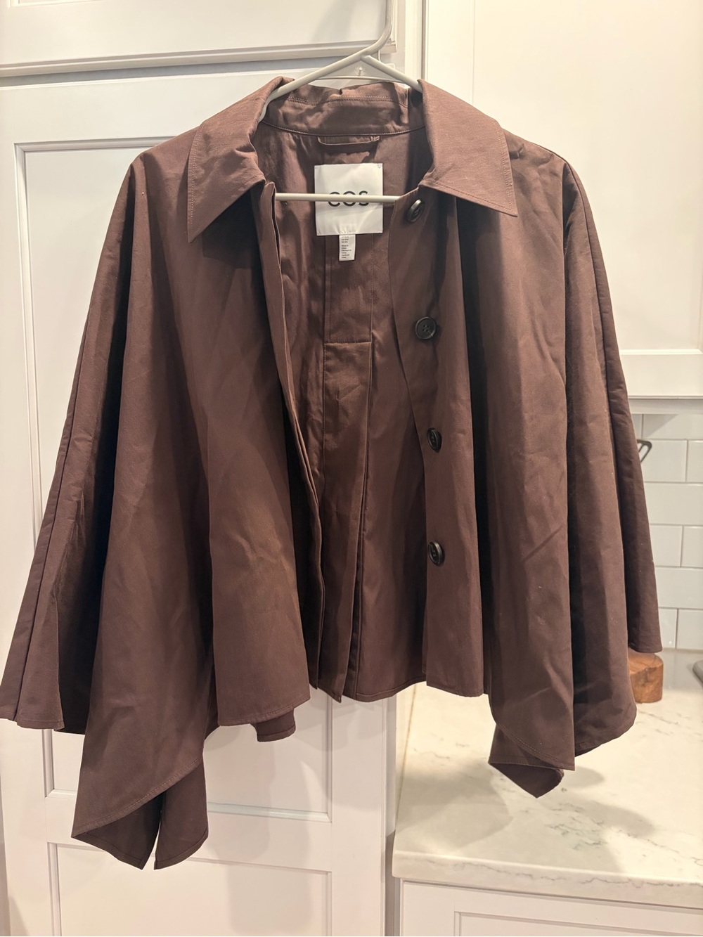 Brown Cape-Style Jacket